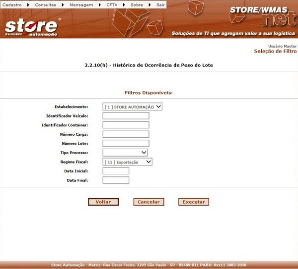 2.2.10(H) - HISTÓRICO DE OCORRÊNCIA DE PESO DO LOTE